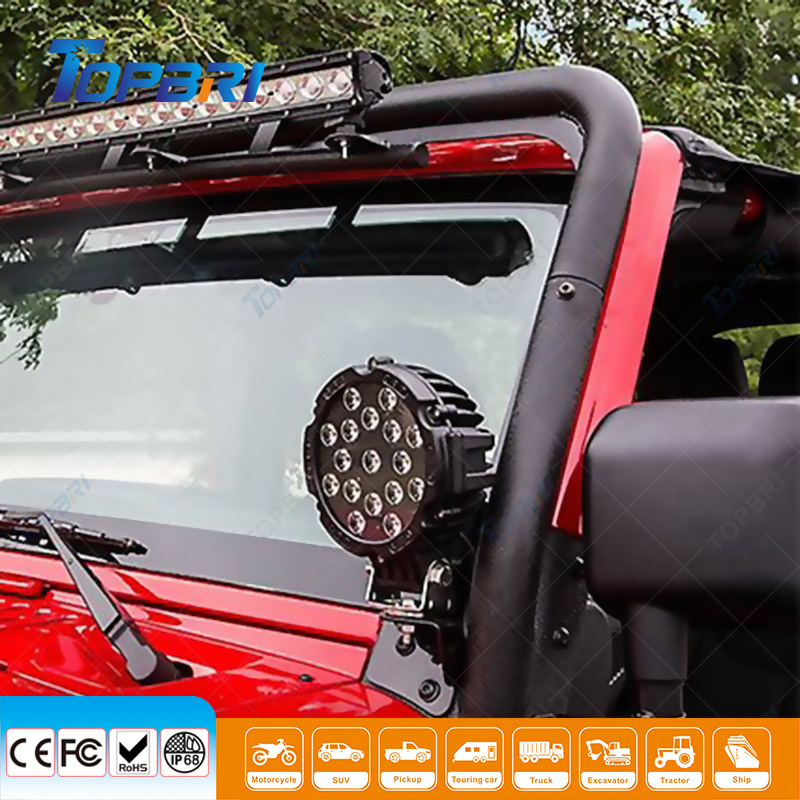 Круглый светодиодный прожектор 51W для мотоцикла и авто