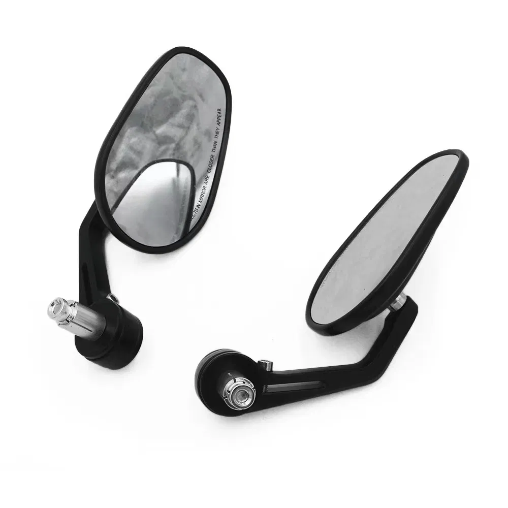 Motorcycle Rearview Mirror CNC Machined Oval Bike Mirrors - Includes Official ECE Certification Papers