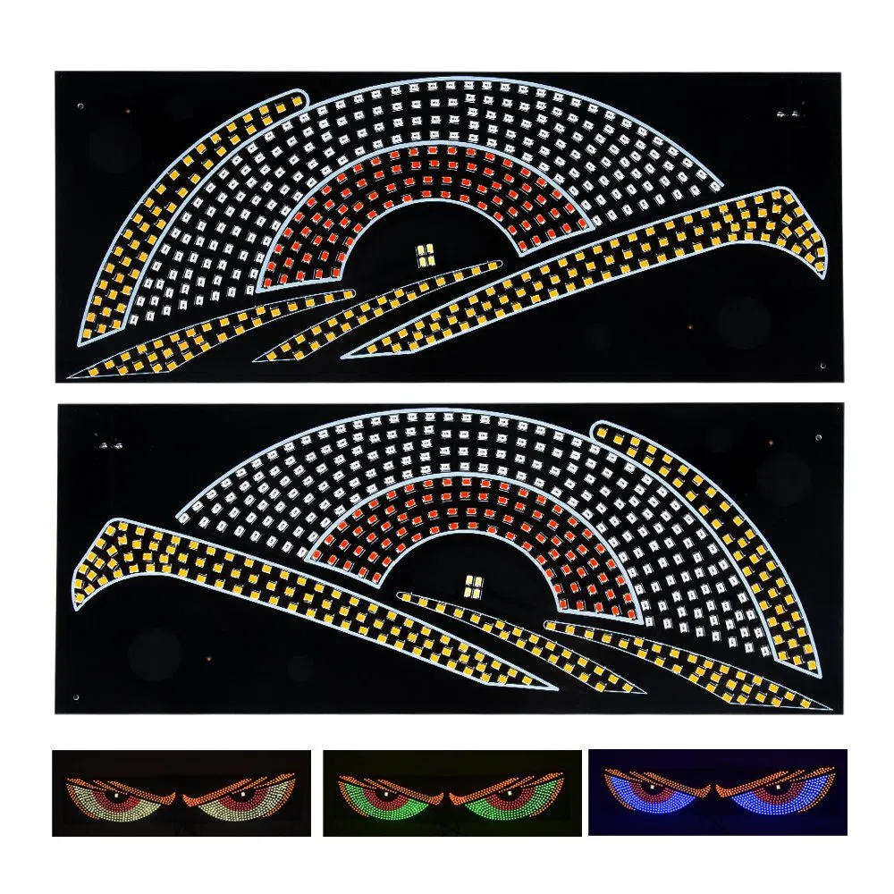 Bkr Hot Sale Truck Wink Eyes Demon Panel Interactive Animation Windshield Paste Hard Screen Car Fog Lights