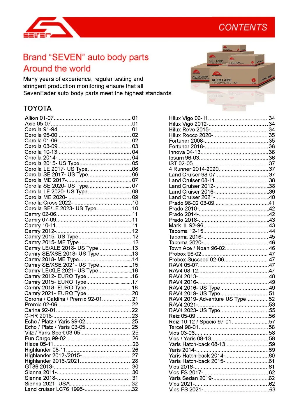 Противотуманная фара Toyota Corolla 03-06