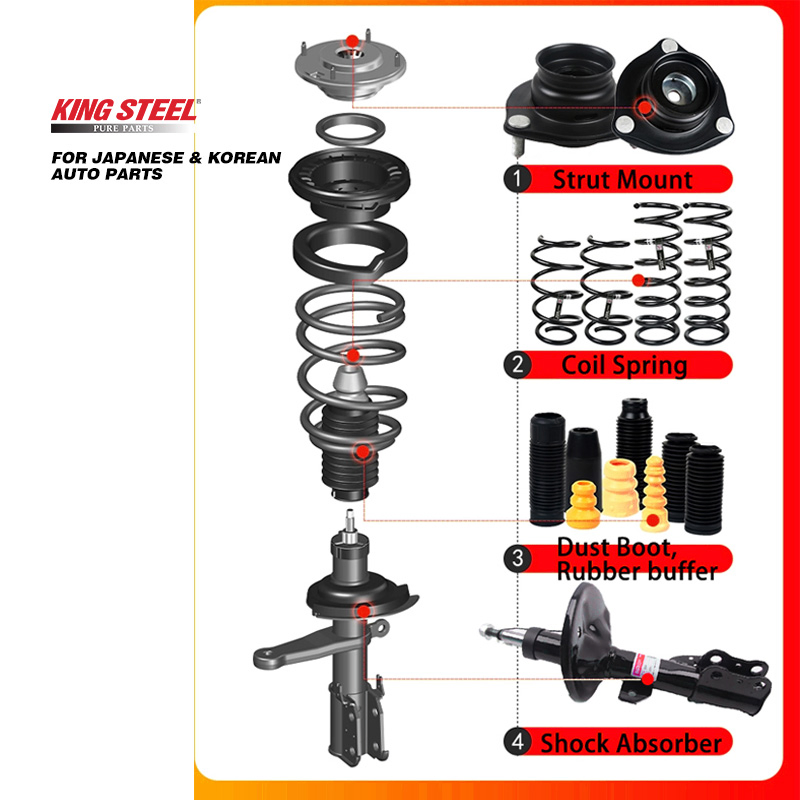 China Wholesale Auto Car Suspension Parts Front Rear Shock Absorbers for Toyota Corolla Yaris RAV4 Hilux Hyundai Suzuki Honda Nissan