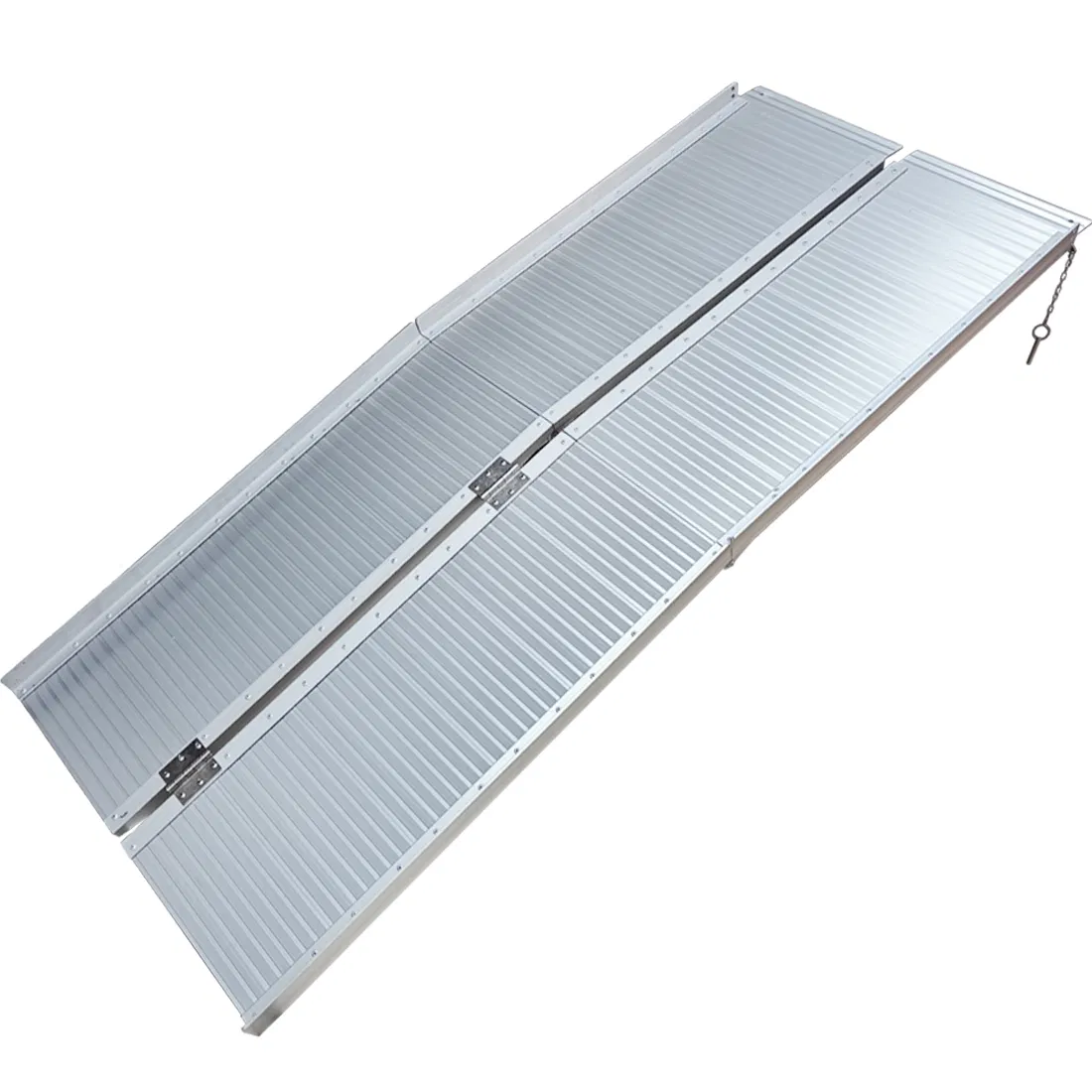 Wheelchair Ramp Aluminum 4-Fold Portable for Family Threshold Stairs