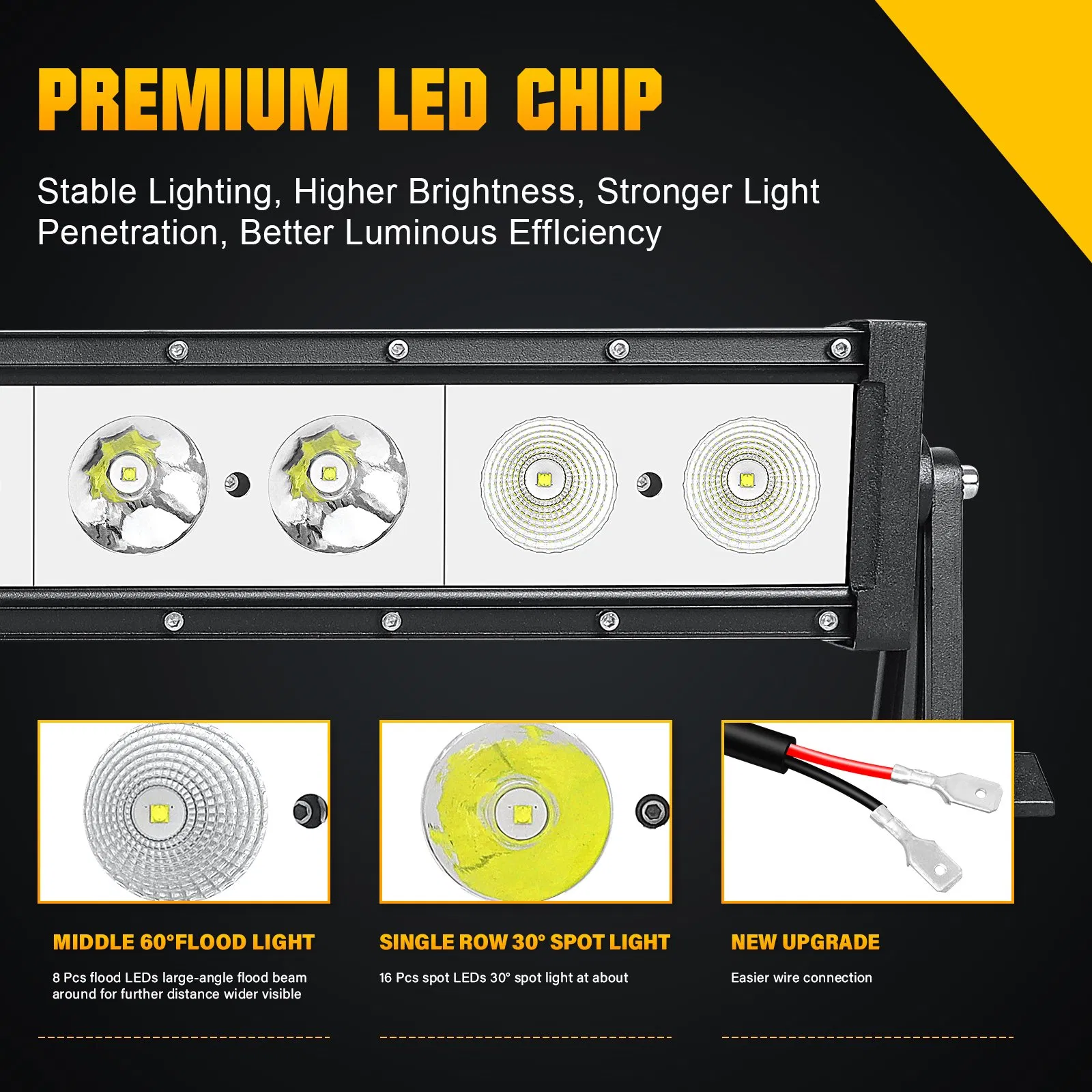 Tapaodu Car Light Auto Parts Energy Saving Lamp 48in120W Fordraptor Offroad General LED Light Bar