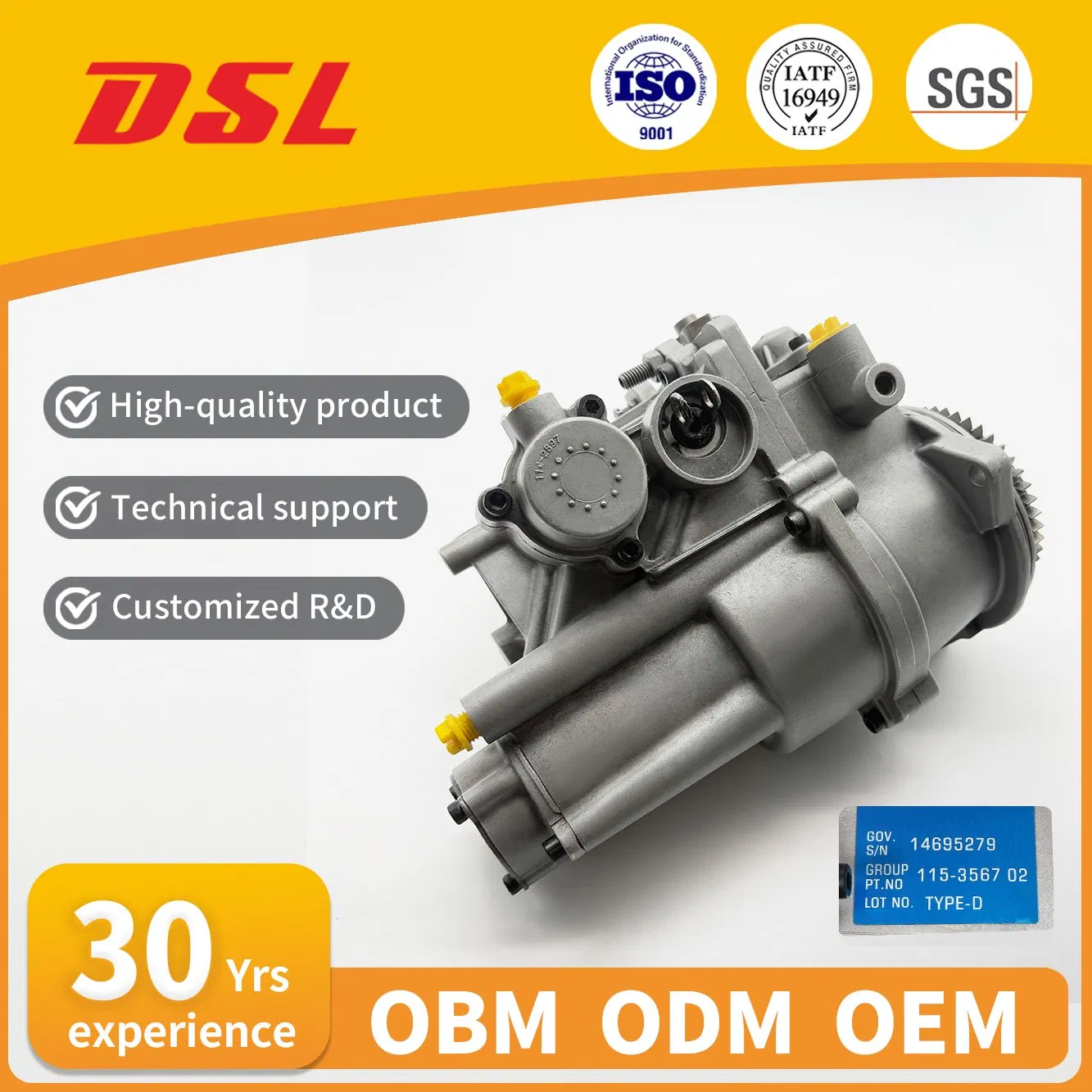 Топливный насос высокого давления 115-3576 для двигателя 3116