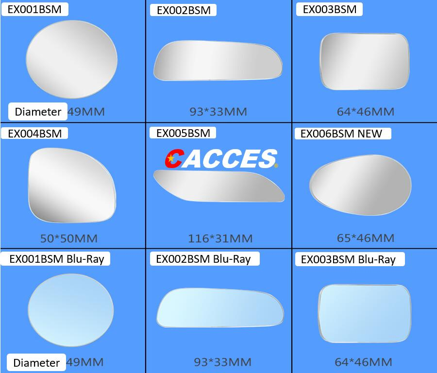 Blind Spot Car Mirror Anti-Dazzle, Rectangle Expansive View Adjustable Blind Mirror, HD Blue Glass Convex Rearview Mirror, Ultra-Thin Frameless Blind Spot Lens