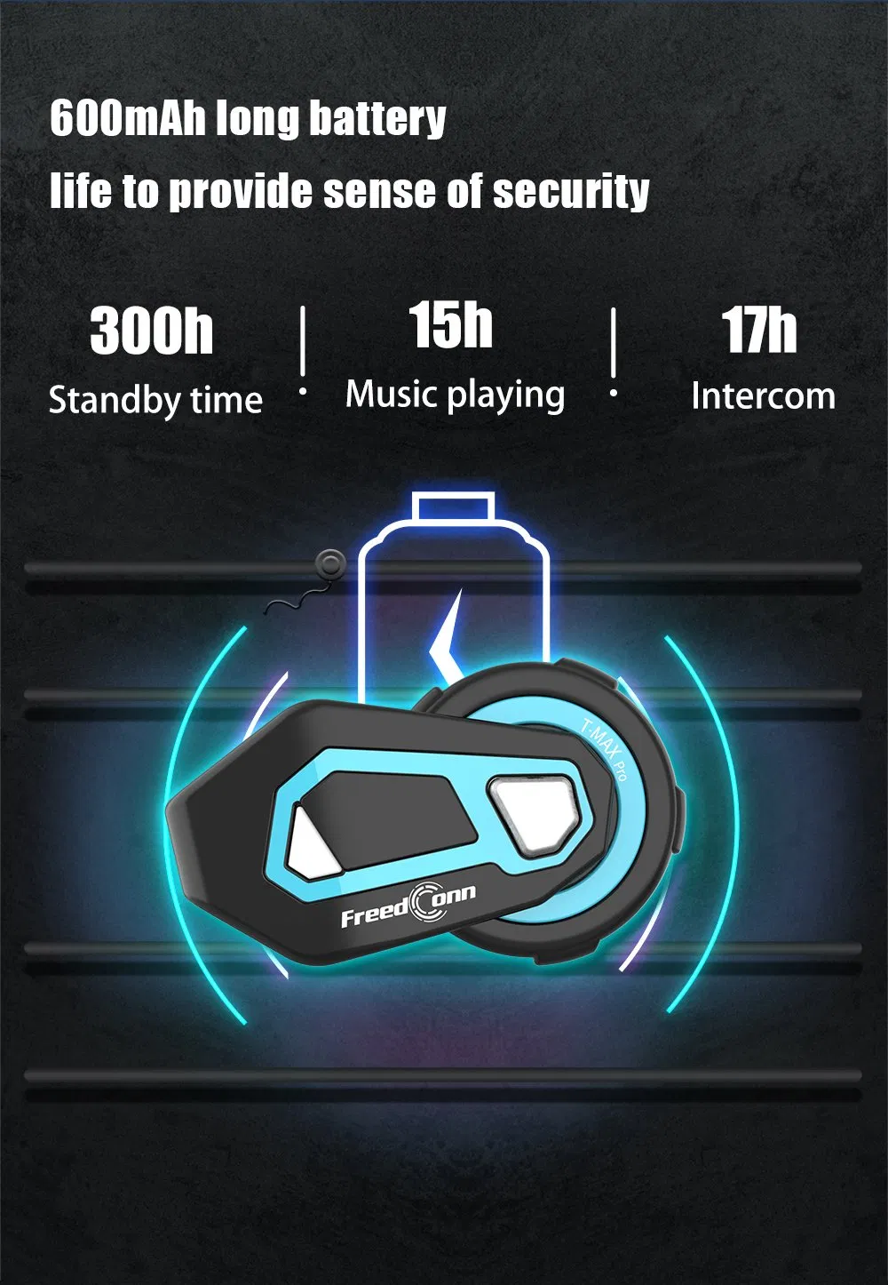 Motorcycle Bluetooth Intercom Headset Group Chat Motorbike Rider Wireless Moto Interphone Headphones