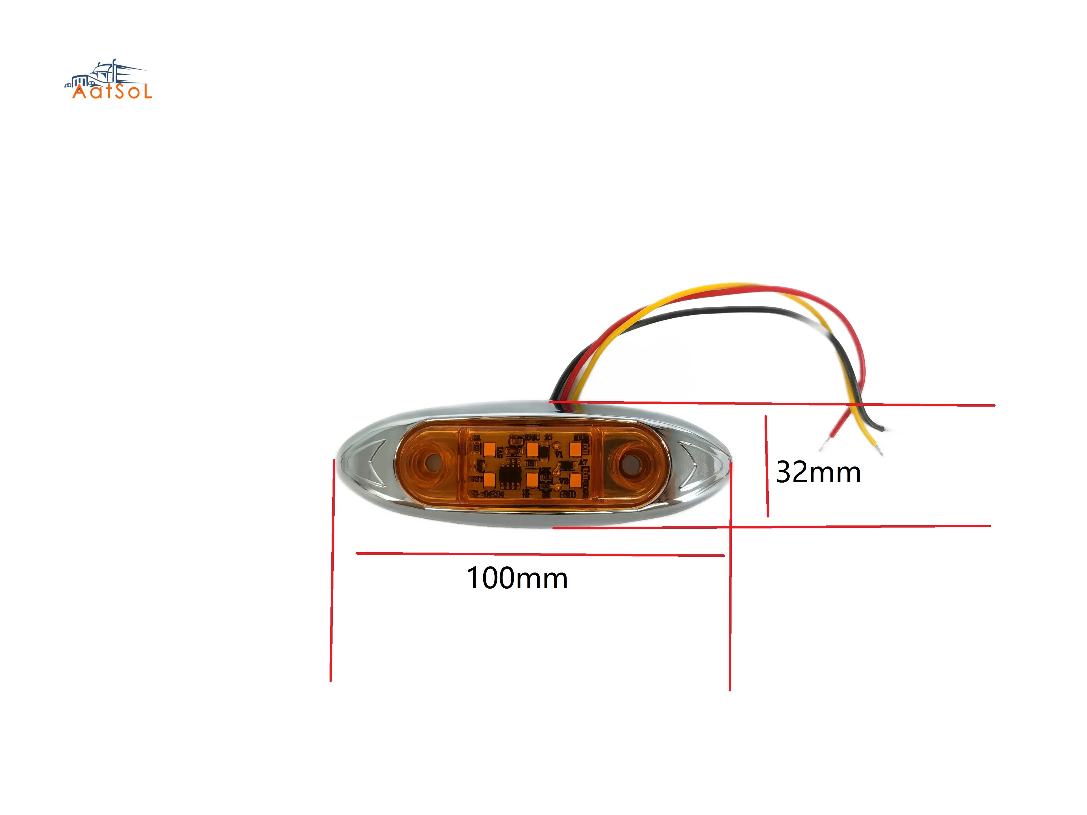 Боковой светодиодный габаритный фонарь для грузовиков и прицепов, красный