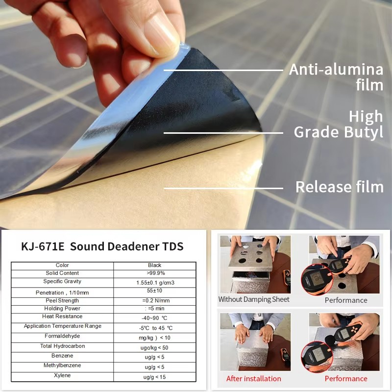 Hot Sale Butyl Automotive Sound Deadener Car Accessories Butyl Car Damping Plate Sound Deadening Material