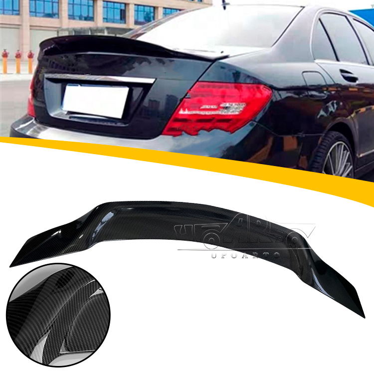 ABS Plastic Carbon Fiber R Style Rear Spoiler for Mercedes Benz C-Class W204 2008-2013