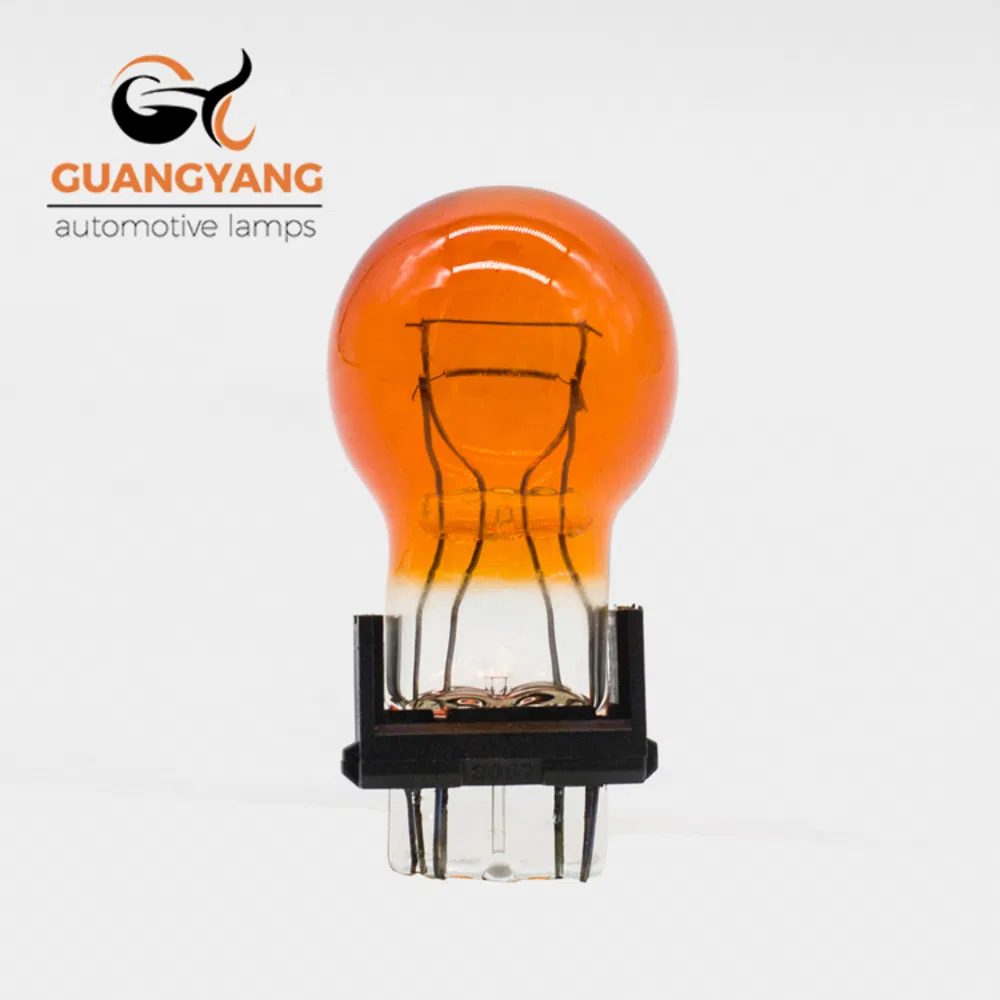 Лампа автомобильная 3057 12V 27/7W янтарная для стоп-сигнала