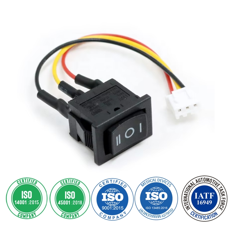 CE Certification IEC Appliance Inlet C14 15A Power Supply Wire Harness AC Inlet Socket Wire Harness