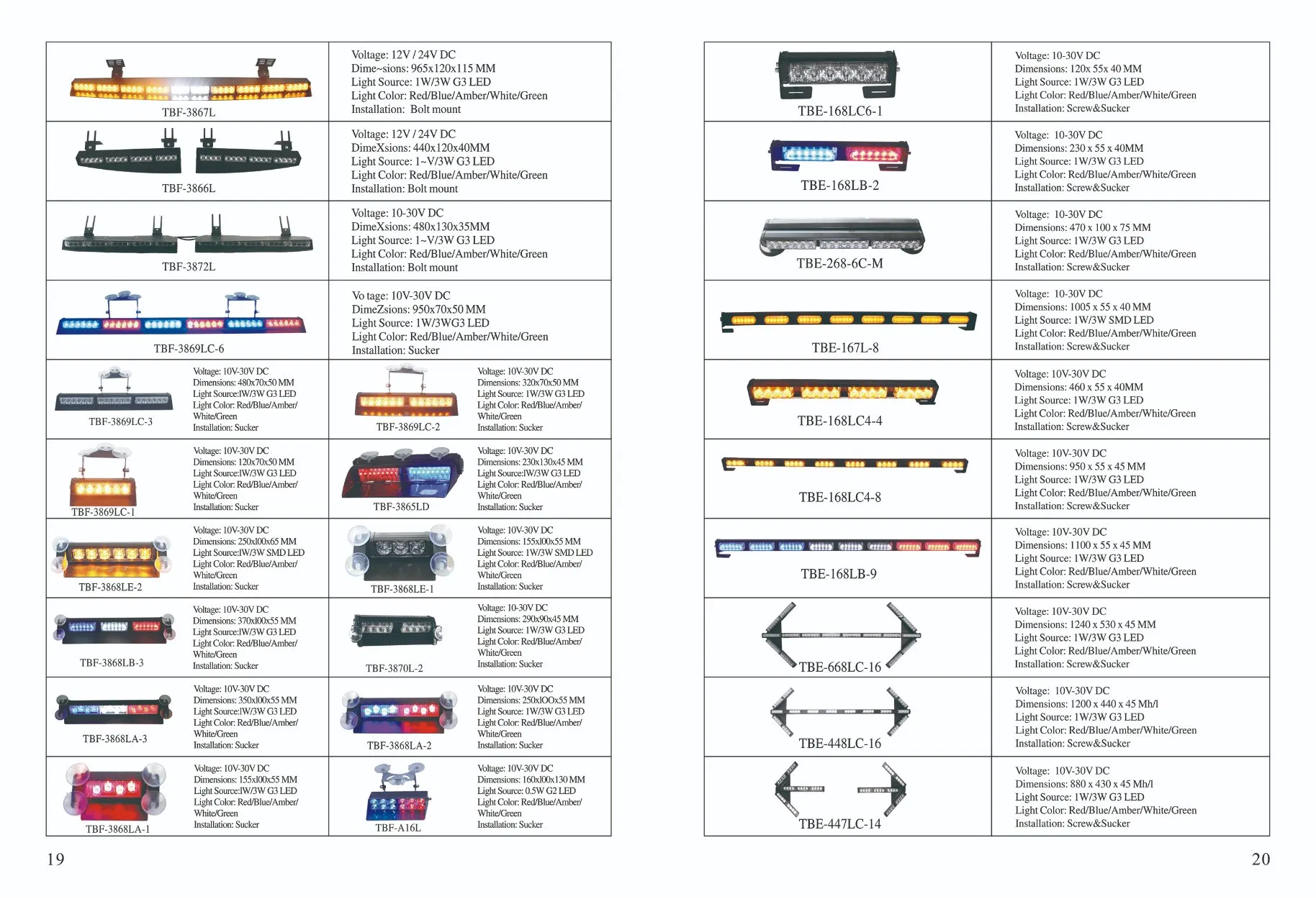 Автомобильные светодиодные фонари Amber 4 LED на стекло