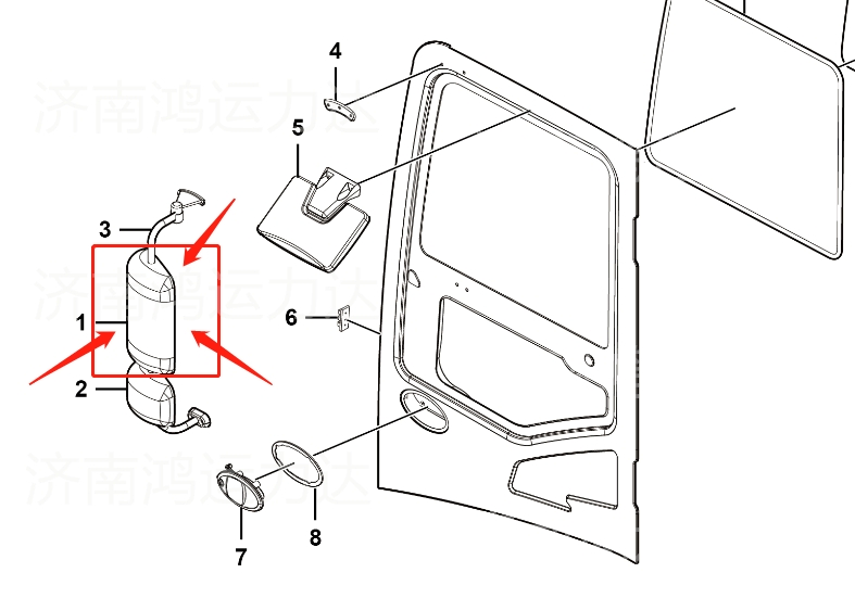 Lgmg Part Mt86 Mt86h Mt95 Mt96 Mt105 4190703754 4190703755 The Rear View Mirror for Lgmg Mining Truck Parts