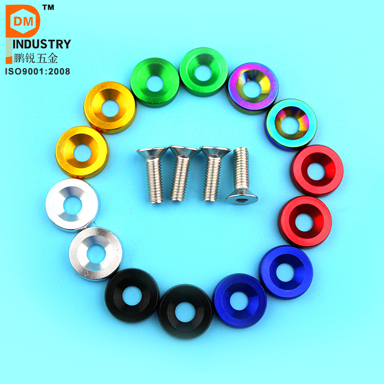 Анодированные алюминиевые шайбы-прокладки с винтами