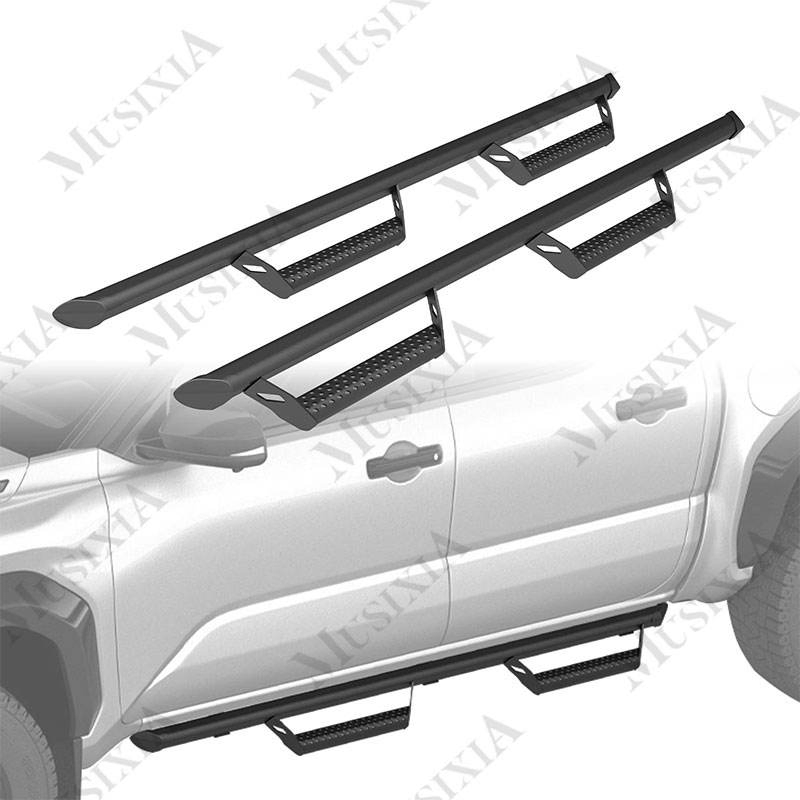 Universal Manganese Steel Black Nerf Bars Running Board Side Steps