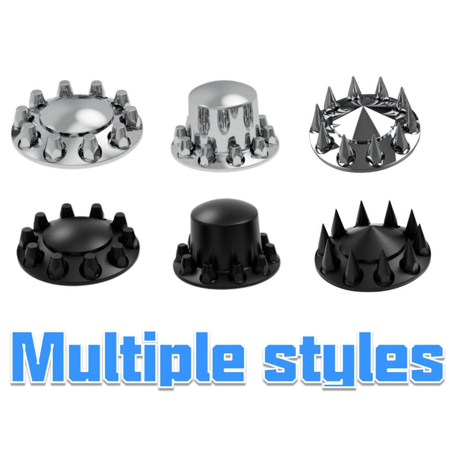 Axle Wheel Covers with 33mm Thread-on Lug Nuts for Truck Trailer Bus