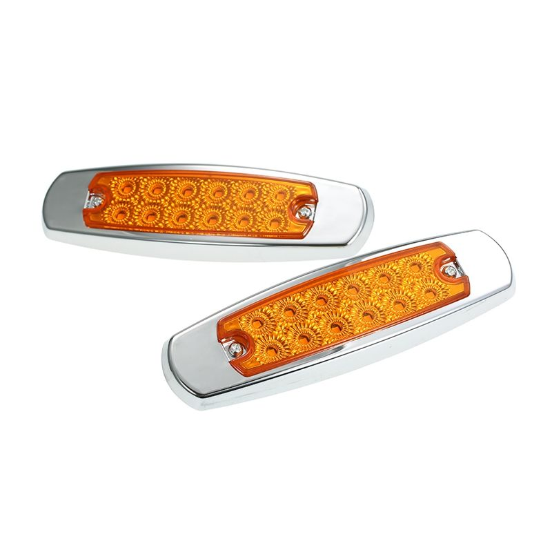 Боковой габаритный фонарь 12LED, нержавеющая сталь, 12-24В