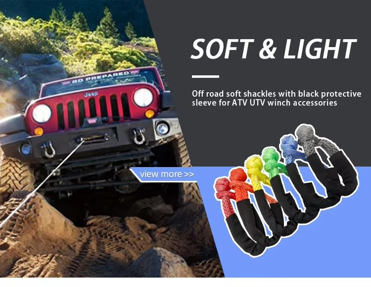 Synthetic UHMWPE Towing Soft Shackle Recovery Rope Soft Shackle with High Strength