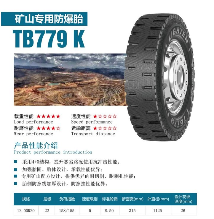 Шина 12.00R20-22PR TB779K, всесезонная, 22PR