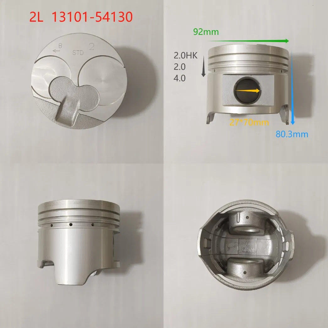 Aluminum 2L for Toyota Piston Auto Engine Spare Parts 13101-54130 Tin Coating Car Accessories