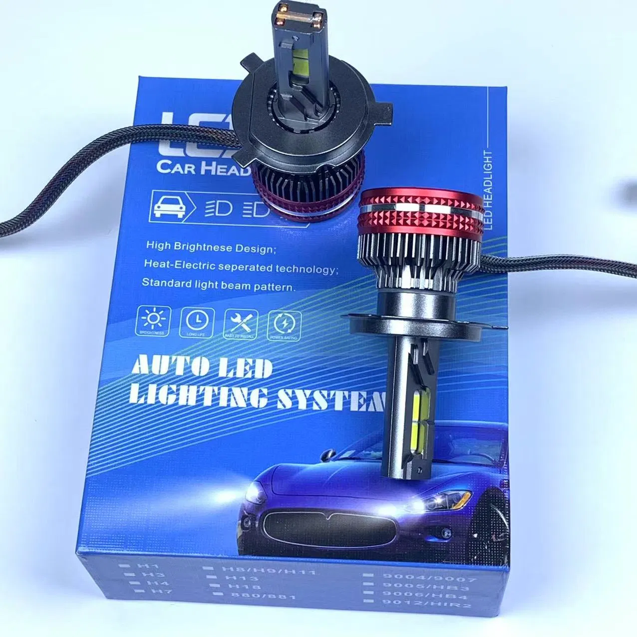 Светодиодная лампа H7/H4 400W для авто, 40000 лм