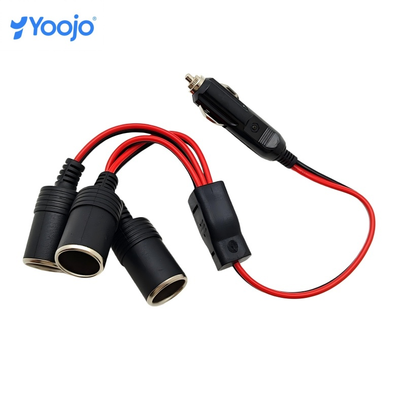 Versatile 3-in-1 Car Cigarette Lighter Power Adapter Splitter Extension Cable