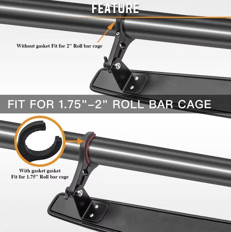 Interior Rearview Mirror 1.75-2 "Large Field of View" UTV Central Rearview Mirror Reflector