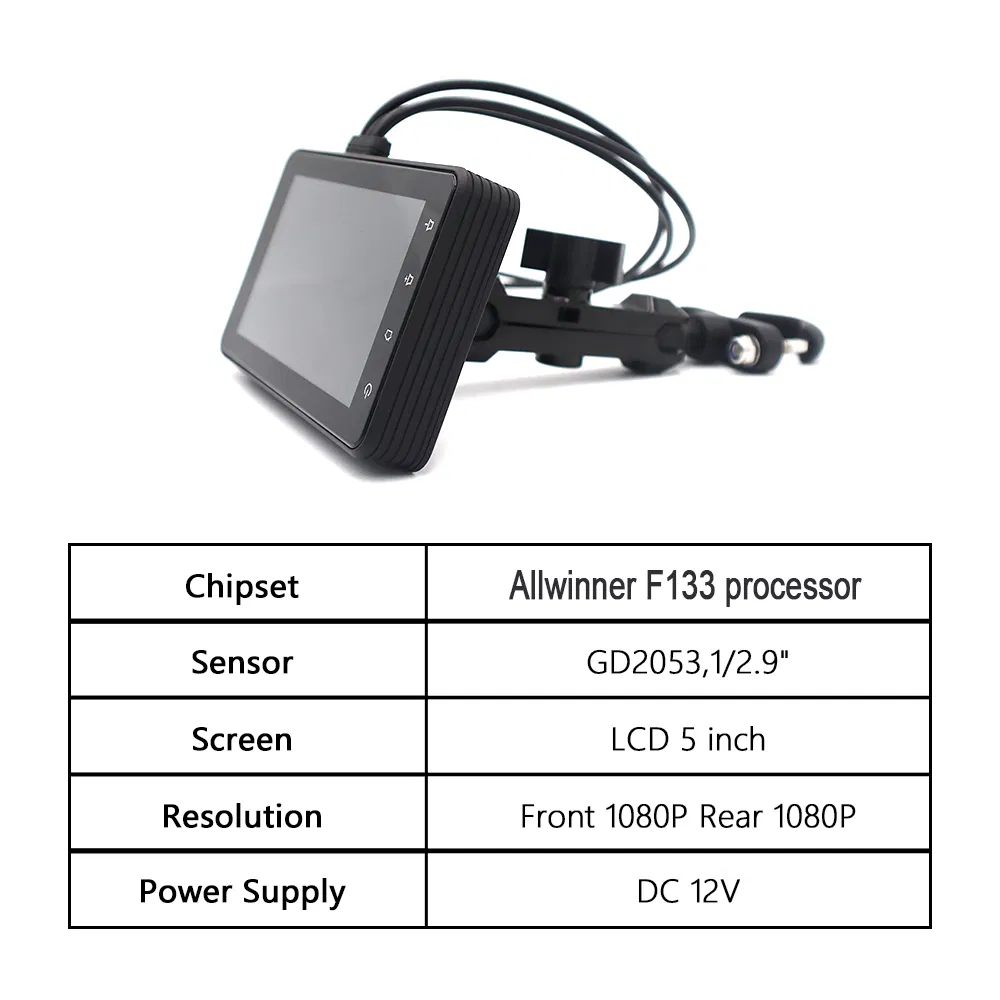 Мотоциклетная мультимедиа система Carplay 5 дюймов с видеорегистратором