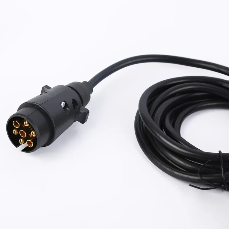 7 Pin Plug with Wire Cable Truck Trailer Core Electric Straight Cable for Trailer