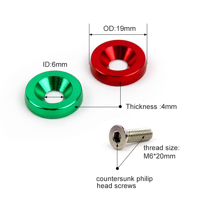 Professional Manufacture Light Weight Aluminum Fender Washer