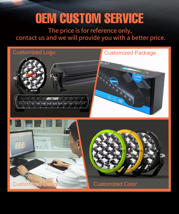 Brtled Versatile 9inch 120W Amber Offroad Ideal Driving Sport LED Car Headlight