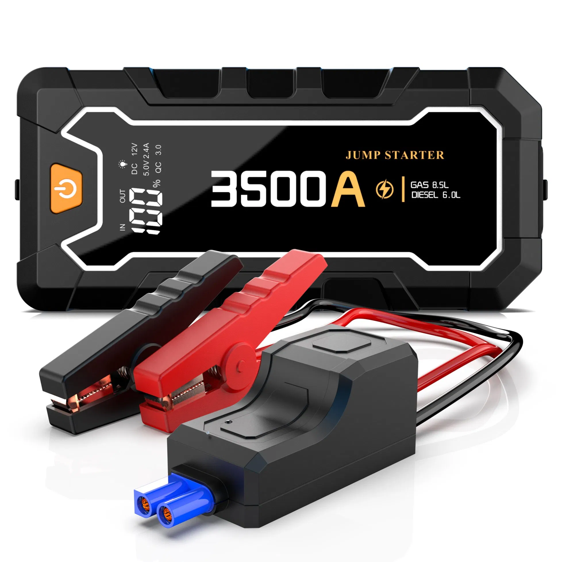 12V Engine Battery Booster Power Bank Peak Current 2000A Car Jump Starter