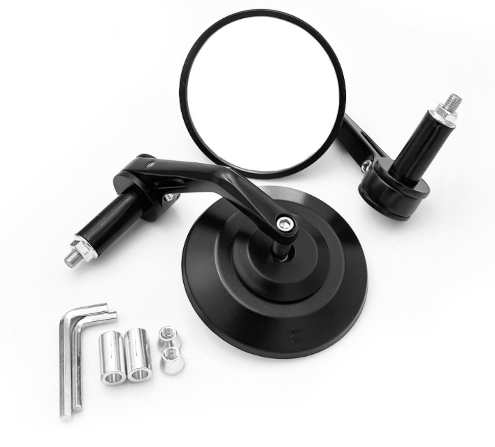 Motorcycle Emarked Handlebar End Mirror 13/18mm Grip End Round Mirror with ECE