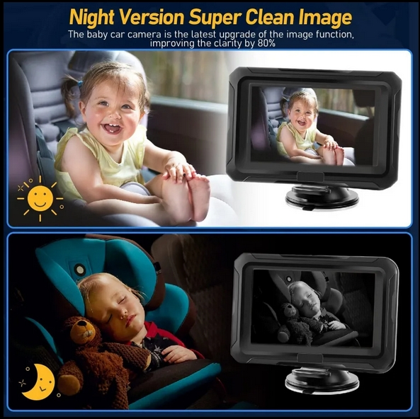 4.3-Inch High-Definition Car Children Monitor Camera 1080P Rear Seat Baby Monitor Camera Car Rear-Facing Camera