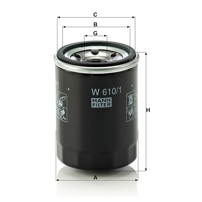Mann Oil Filter Element W 610/1 for Grand Vitara Camry 40 2.0