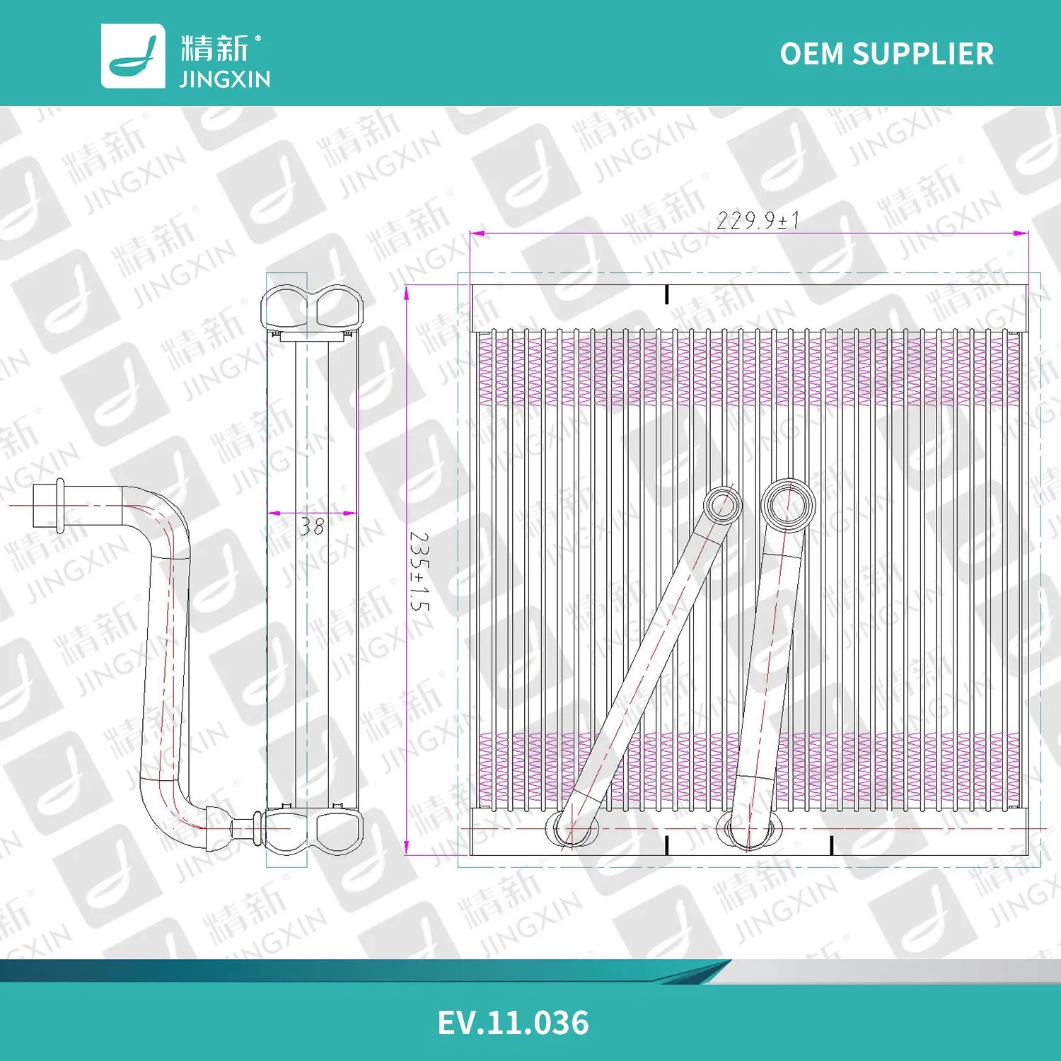 Air Conditioner Auto Evaporator for Volkswagen Polo