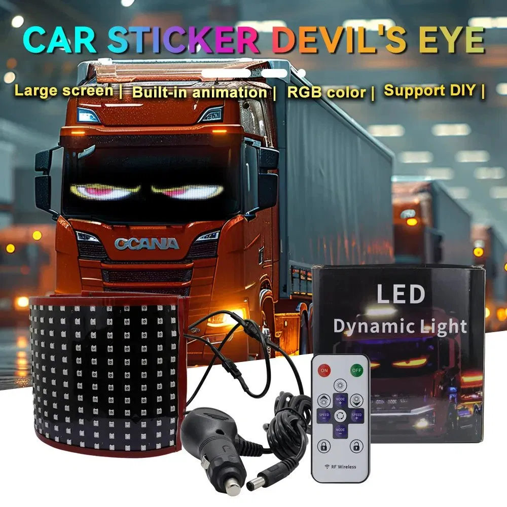 LED Flexible Screen Car Interior Light Truck Window Decorative Light Windshield Dynamic Eyes