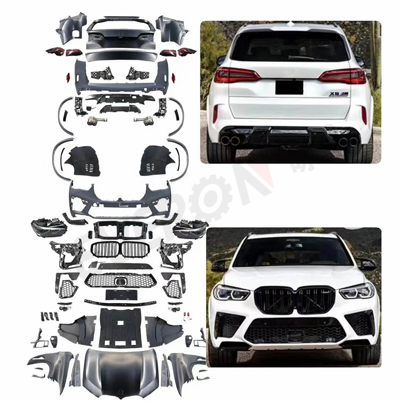 Old to New G05 2022 X5m Style Body Kit with Hood Fenders Trunk Lid Headlights Tail Lights for BMW X5 E70 2009-2013