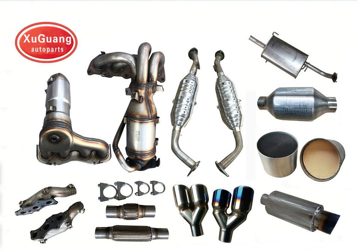 Катализатор выхлопной системы с глушителем и гибкой трубой