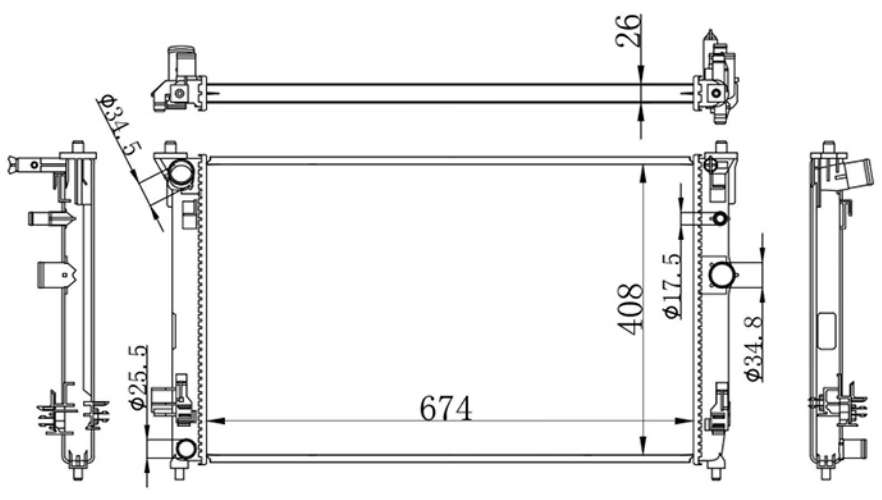 Радиатор охлаждения алюминиевый для Toyota Allion 2021-