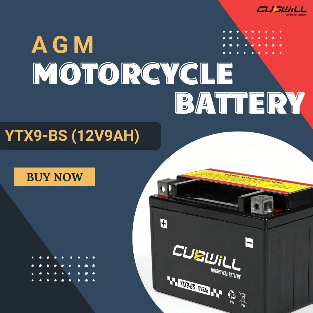 Аккумулятор YTX9-BS 12V 9Ah для мотоциклов
