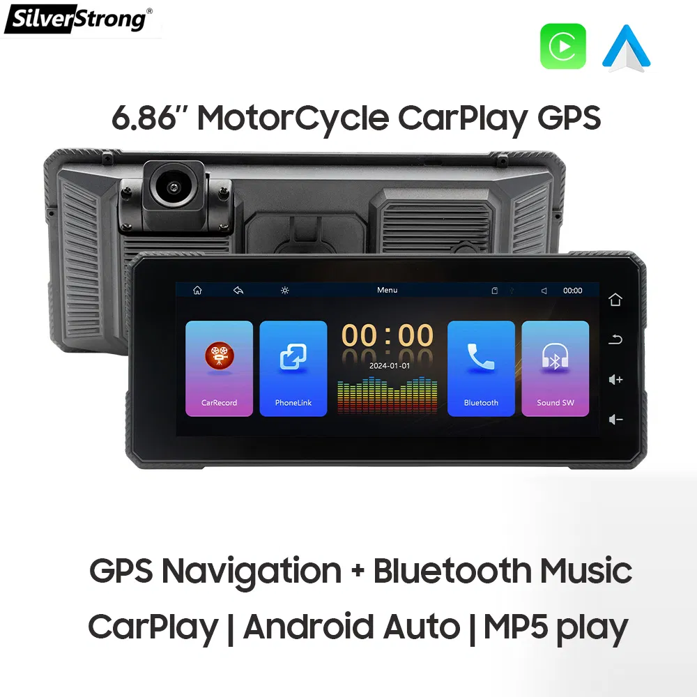 Мотоциклетный экран с CarPlay, Android Auto и видеорегистратором