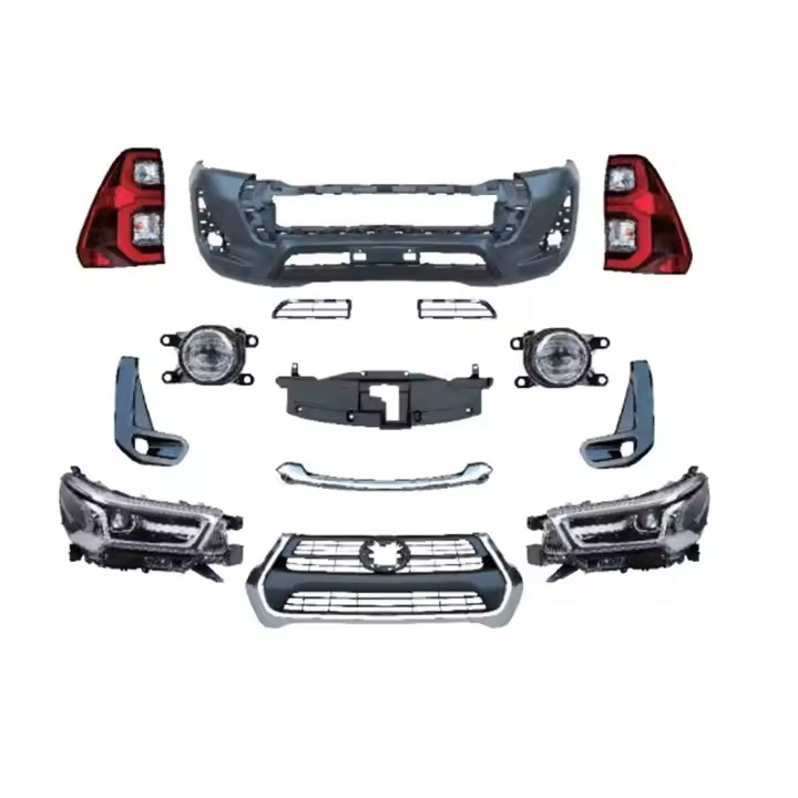 Front Bumper Grille Upgrade Body Kit for 16-20 Hilux Upgrade 2021 Hilux