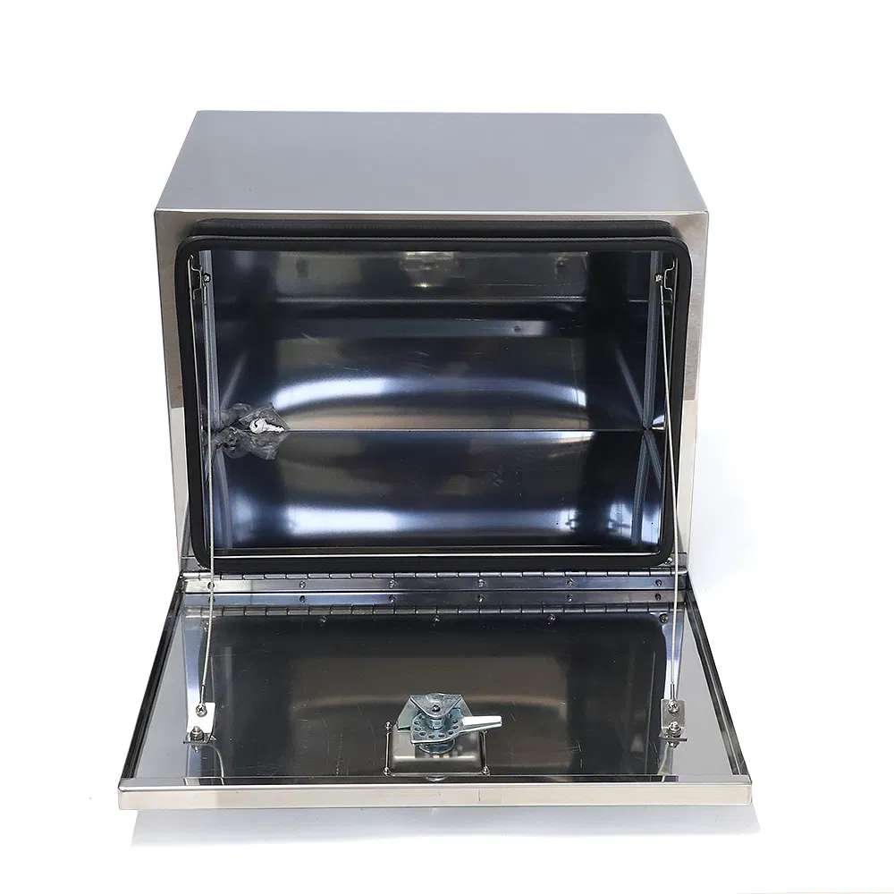 24"H X 24"D X 60"L Truck Trailer Transport Box Stainless Steel Storage Case Toolbox with Keys Silver