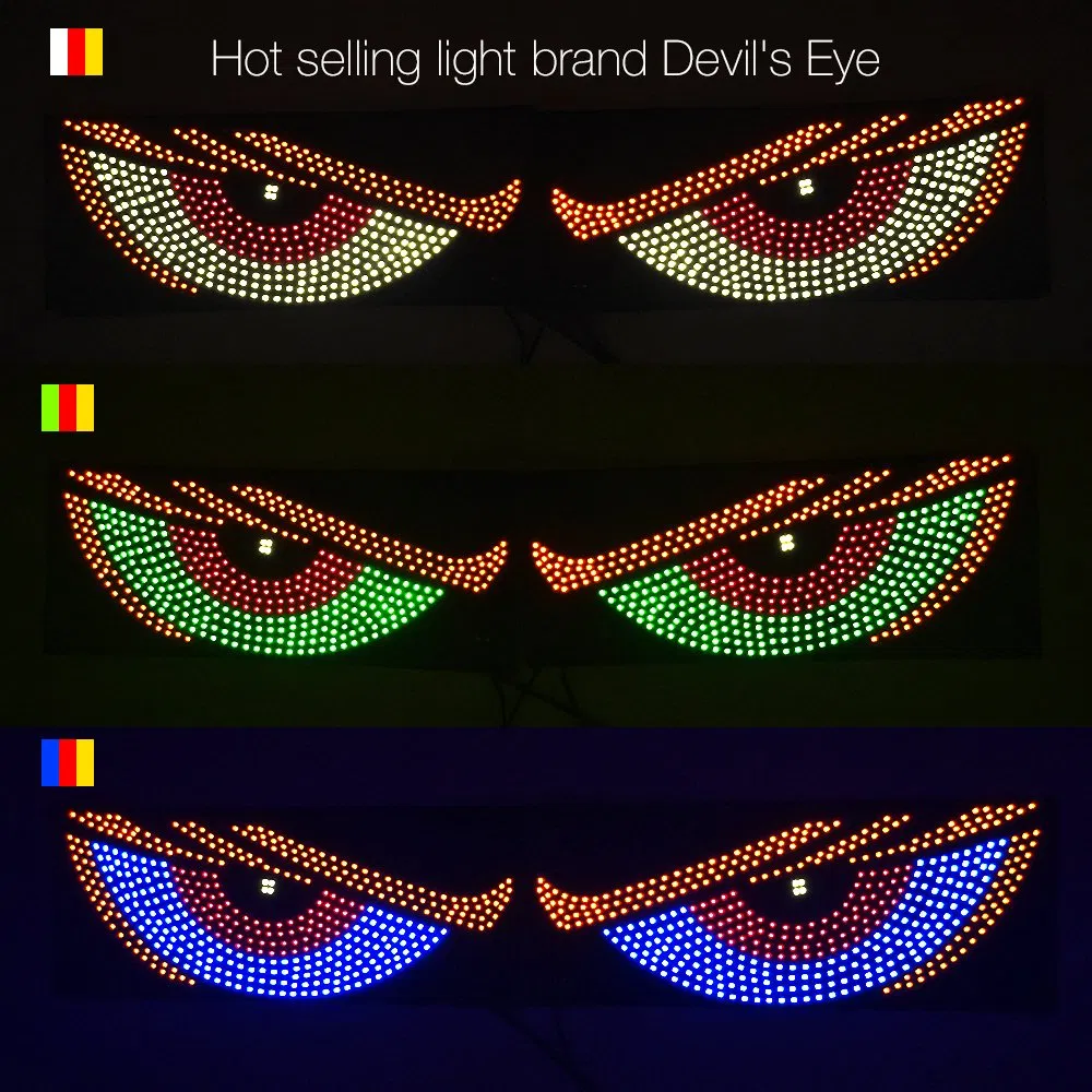 Bkr Hot Sale Truck Wink Eyes Demon Panel Interactive Animation Windshield Paste Hard Screen Car Fog Lights