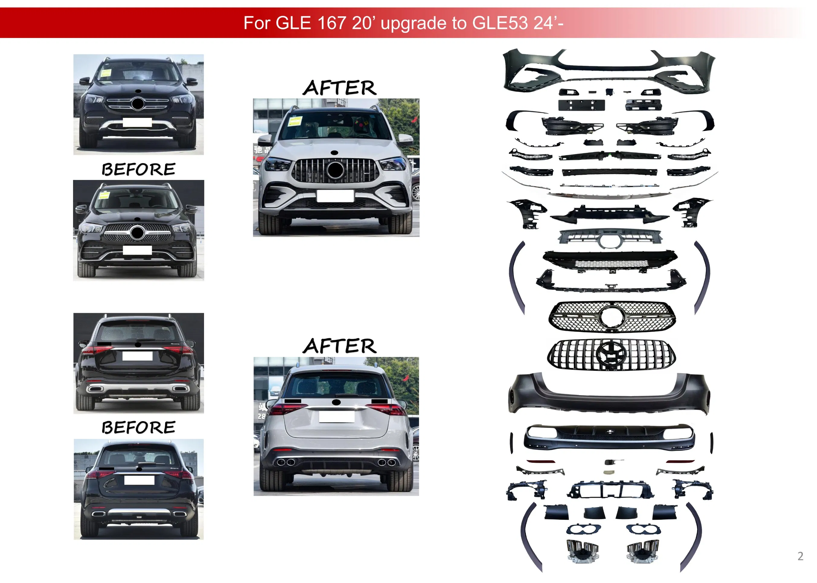 Car Body System Conversion Kits for E Class W213 16' Upgrade to E Class W213 Sport 21'before