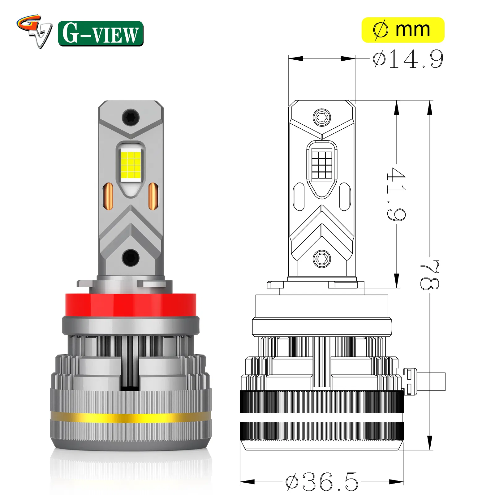 Набор светодиодных ламп Gview H4/H11 48000 лм для авто
