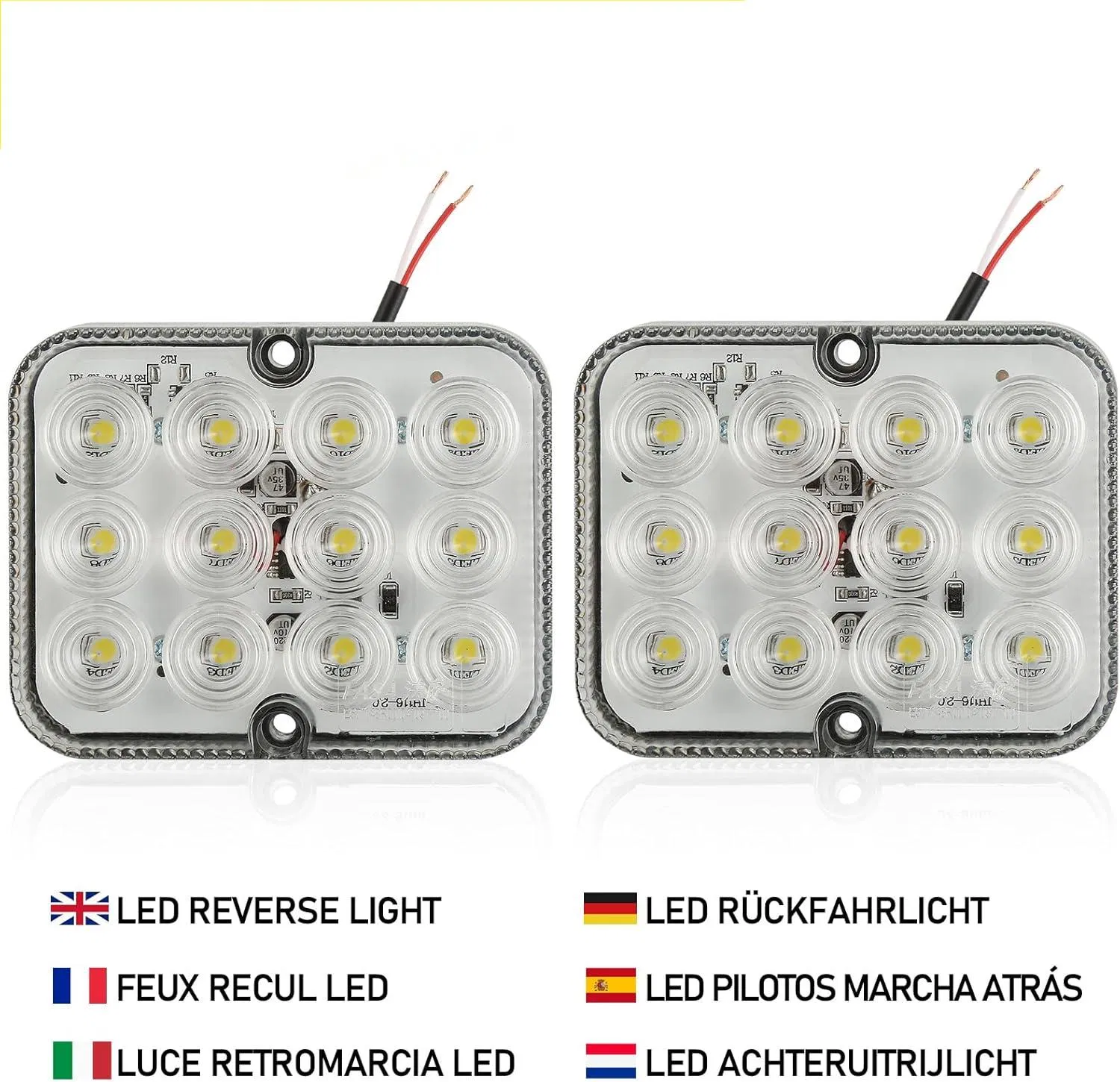 12V LED Reversing Backup Lights for Trailers, Trucks, Caravans, Tractors, Agricultural Tractors, LED Rear Lights,