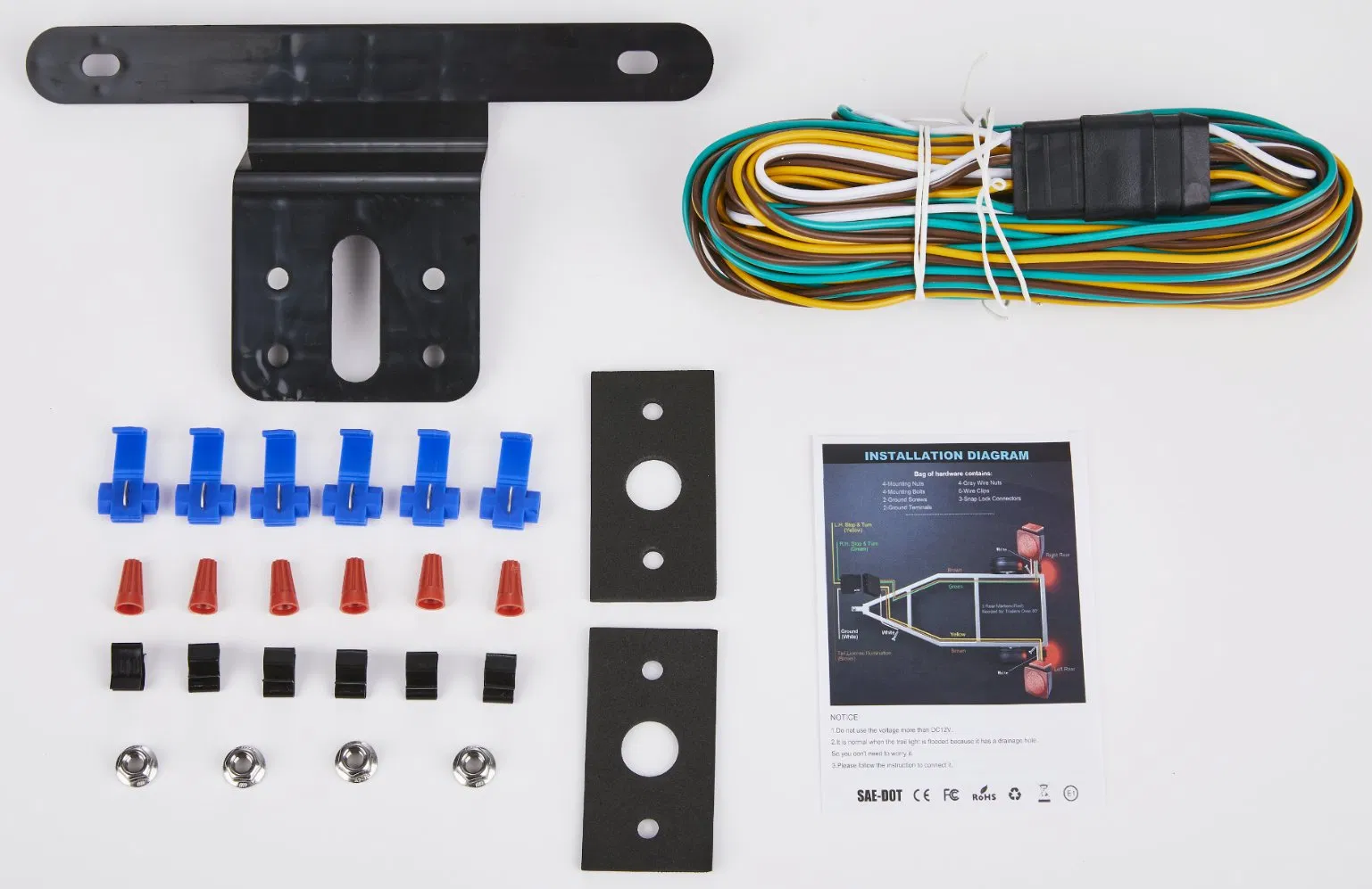 Фонарь задний LED для прицепа 12V, 6 функций, DOT/SAE