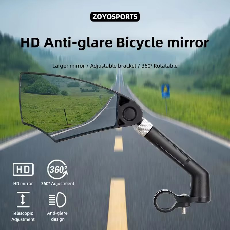 360 Degree Rotating Adjustable Bike Rearview Mirror Adjustable Telescopic Reflective Riding Mirror